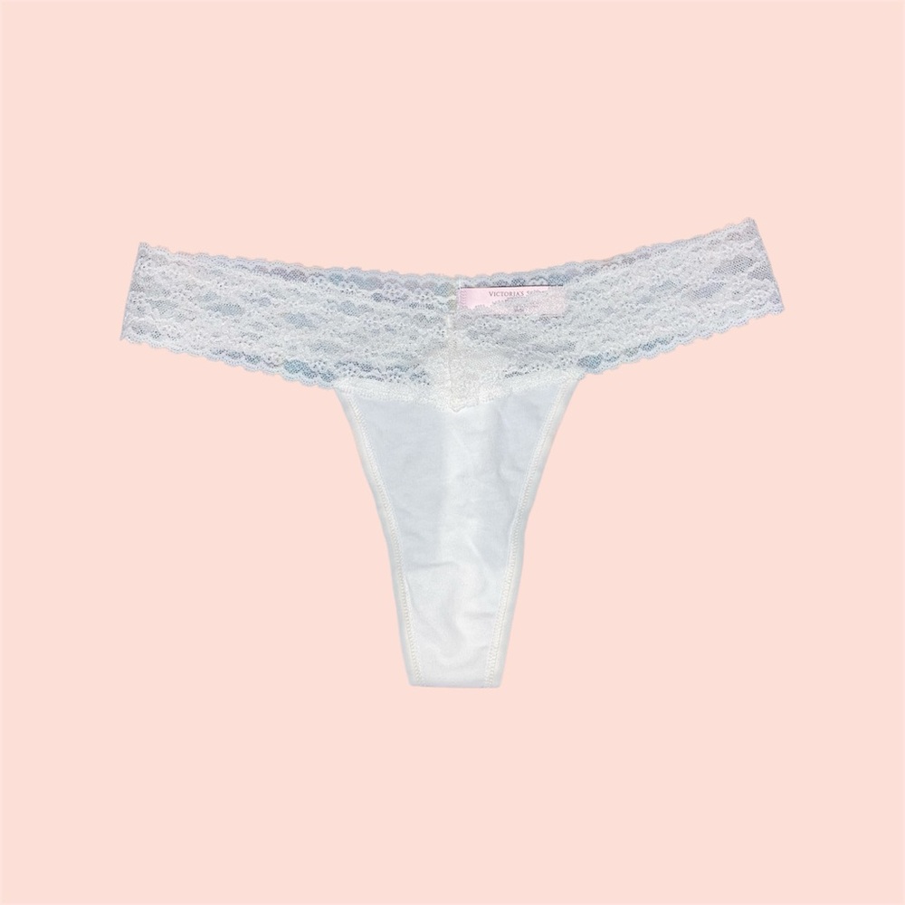 White Lace Thong